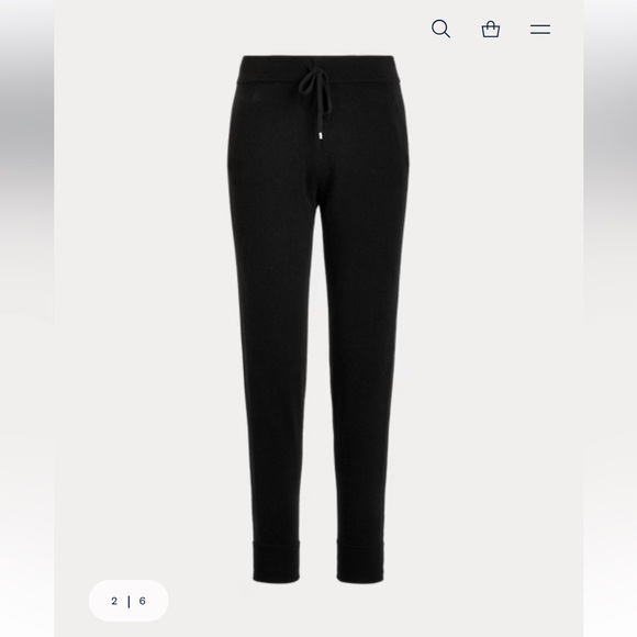 Polo Ralph Lauren Women's merino wool blend knit Black Jogger Pants Small NWT - Picture 4 of 9